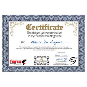 	Certificate Marco De Angelis, 2016	
